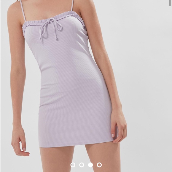 Urban Outfitters Ribbed Ruffle Trim Dress - Picture 4 of 4